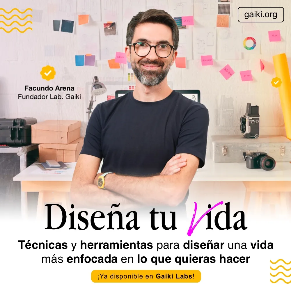 Flyer del programa Diseña tu Vida, por Facundo Arena