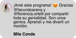 Opinión de Mile Conde, participante del programa Coaching Creativo