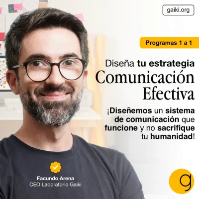 Flyer Programa 1 a 1 - Diseña tu estrategia de Comunicación Efectiva, por Facundo Arena