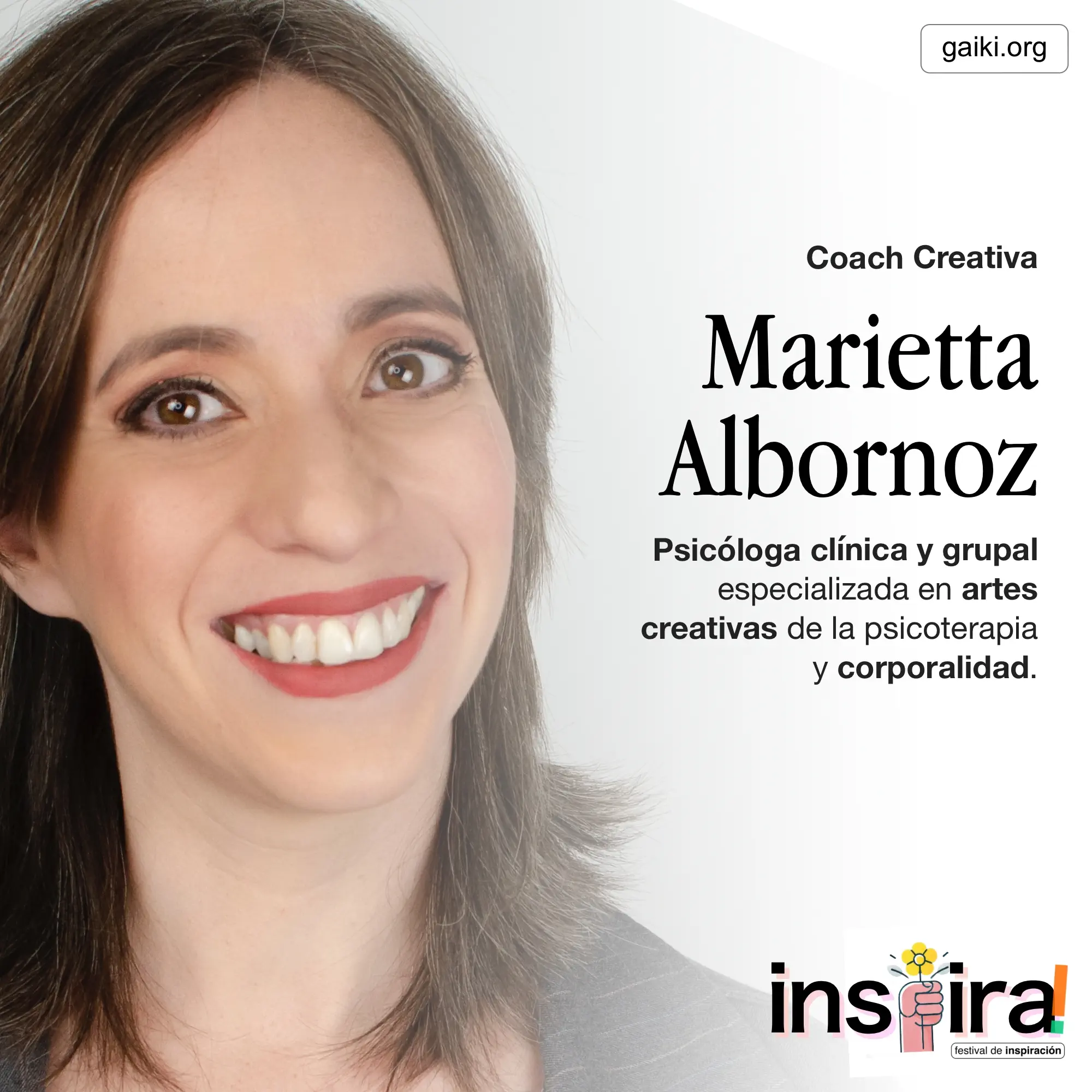 Presentación de Marietta Albornoz9, en el marco del Festival Inspira